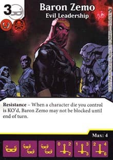 Baron Zemo - Evil Leadership - Civil War - Dice Masters card
