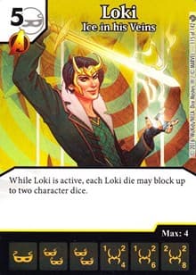 Loki - Ice in his Veins - Civil War - Dice Masters card