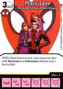 Mary Jane - Hostage in my Own House - Civil War - Dice Masters card