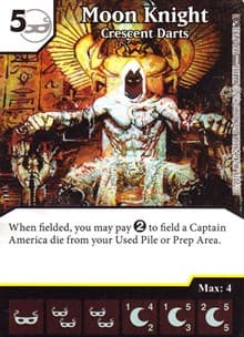 Moon Knight - Crescent Darts - Civil War - Dice Masters card