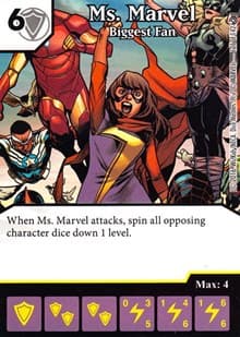 Ms. Marvel - Biggest Fan - Civil War - Dice Masters card