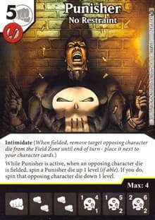 Punisher - No Restraint - Civil War - Dice Masters card
