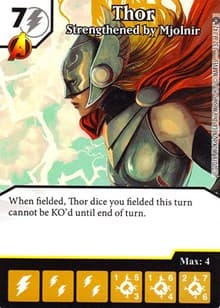 Thor - Strenghtened by Mjolnir - Civil War - Dice Masters card