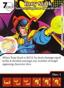 Tony Stark - Sorcerer Supreme of Earth 9810 - Civil War - Dice Masters card