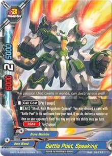 Battle Poet, Speaking - Buddy Rave - Future Card BuddyFight card