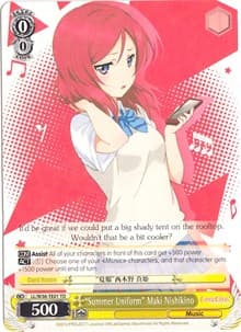 "Summer Uniform" Maki Nishikino - Love Live! Vol. 2 - Weiss Schwarz card