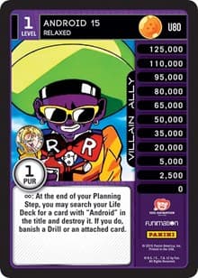 Android 15 - Relaxed - Panini: Vengeance - Dragon Ball Z TCG card