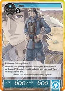 Zaka - Vingolf 2 - Valkyria Chronicles - Force of Will card