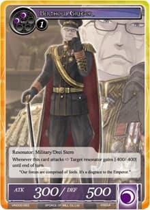 Berthold Gregor - Vingolf 2 - Valkyria Chronicles - Force of Will card
