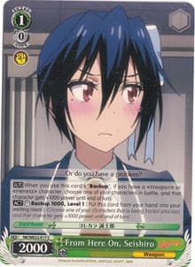 From Here On, Seishiro - NISEKOI Extra Booster - Weiss Schwarz card