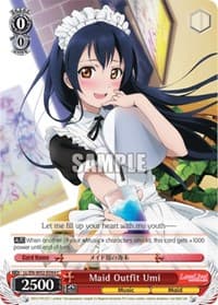 Maid Outfit Umi - Love Live! DX Vol.2 - Weiss Schwarz card