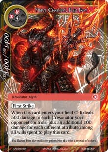 Fiery Chariot, Red Boy (Textured Foil) - Curse of the Frozen Casket - Force of Will card