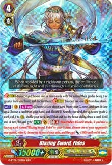 Blazing Sword, Fides - G-BT08: Absolute Judgment - Cardfight Vanguard card