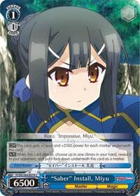 "Saber" Install, Miyu - Fate/kaleid liner PRISMA ILLYA DX - Weiss Schwarz card