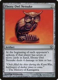Ebony Owl Netsuke - Saviors of Kamigawa - Magic: The Gathering card