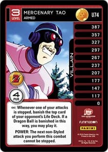Mercenary Tao - Armed - Panini: Awakening - Dragon Ball Z TCG card