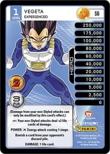 Vegeta - Experienced (High Tech Foil) - Panini: Awakening - Dragon Ball Z TCG card