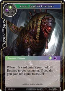 Ammit, Beast of Gluttony - Legacy Lost - Force of Will card