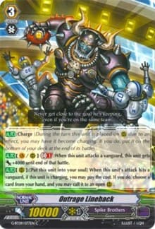 Outrage Lineback - G-BT09: Divine Dragon Caper - Cardfight Vanguard card