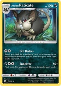 Alolan Raticate - SM Base Set - Pokemon card