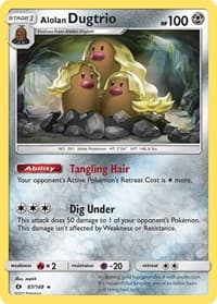 Alolan Dugtrio - SM Base Set - Pokemon card