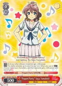 "Poppin'Party" Saya Yamabuki - BanG Dream! - Weiss Schwarz card