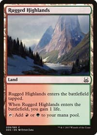 Rugged Highlands - Duel Decks: Mind vs. Might - Magic: The Gathering card