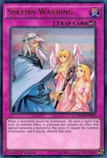 Solemn Warning - Duelist Saga - YuGiOh card