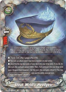 Stout Wrist's Headgear - The Dark Lord's Rebirth! - Future Card BuddyFight card