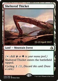 Sheltered Thicket - Prerelease Cards - Magic: The Gathering card