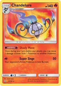Chandelure - SM - Guardians Rising - Pokemon card