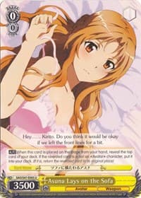 Asuna Lays on the Sofa - Sword Art Online Re: Edit - Weiss Schwarz card
