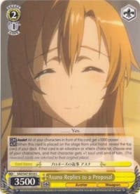 Asuna Replies to a Proposal - Sword Art Online Re: Edit - Weiss Schwarz card