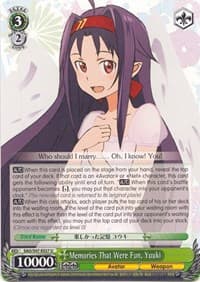 Memories That Were Fun, Yuuki - Sword Art Online Re: Edit - Weiss Schwarz card
