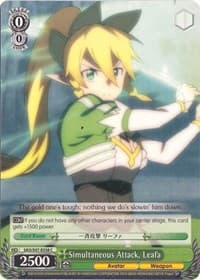 Simultaneous Attack, Leafa - Sword Art Online Re: Edit - Weiss Schwarz card
