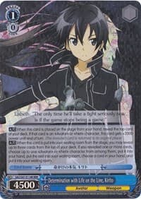 Determination with Life on the Line, Kirito (RRR) - Sword Art Online Re: Edit - Weiss Schwarz card