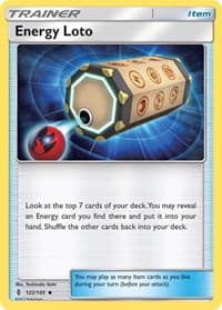 Energy Loto - SM - Guardians Rising - Pokemon card