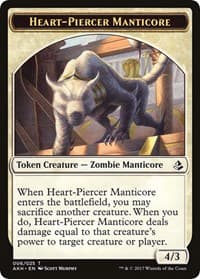 Heart-Piercer Manticore // Warrior Double-Sided Token - Amonkhet - Magic: The Gathering card