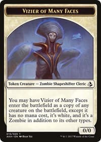 Vizier of Many Faces // Zombie Double-Sided Token - Amonkhet - Magic: The Gathering card