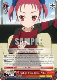 Peak of Impudence, Niko - Accel World - Weiss Schwarz card