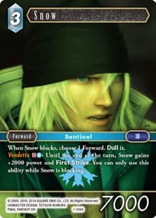 Snow (Starter) - Opus I - Final Fantasy TCG card