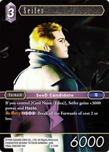 Seifer (Rare) - Opus II - Final Fantasy TCG card