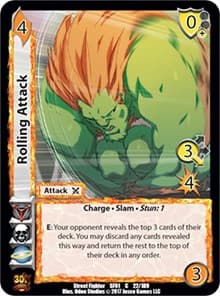 Rolling Attack - Street Fighter CCG - UniVersus card