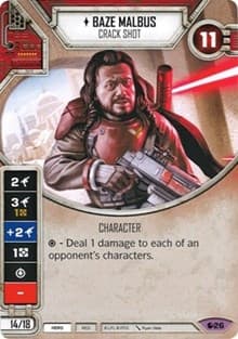 Baze Malbus - Crack Shot - Spirit of Rebellion - Star Wars: Destiny card