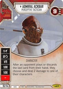 Admiral Ackbar - Perceptive Tactician - Awakenings - Star Wars: Destiny card