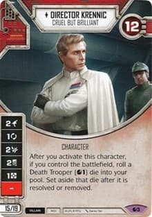 Director Krennic - Cruel But Brilliant (Card Only) - Spirit of Rebellion - Star Wars: Destiny card