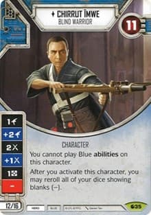 Chirrut Imwe - Blind Warrior (Card Only) - Spirit of Rebellion - Star Wars: Destiny card