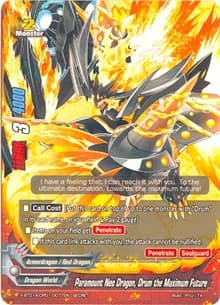 Paramount Neo Dragon, Drum the Maximum Future (Secret R Foiling) - Crossing Generations - Future Card BuddyFight card