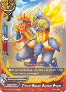 Crimson Battler, Gunzarm Dragon - Crossing Generations - Future Card BuddyFight card