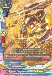 Biggest Dragonarms, Triple Buster (Secret R Foiling) - Crossing Generations - Future Card BuddyFight card